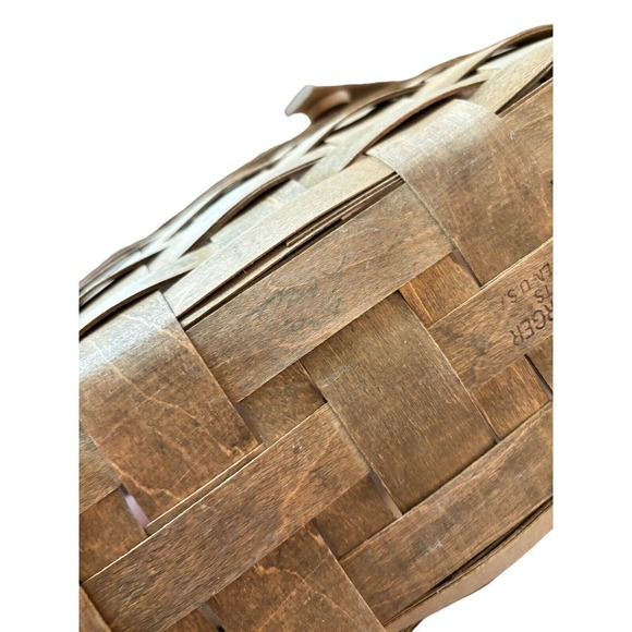 Vintage Signed 1984 Longaberger Sleigh Vegetable Fruit Basket Large 2 Handles - Picture 8 of 11